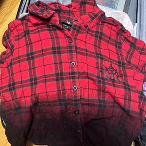 Disney Kingdom Hearts III Axel Plaid Button-up Crop top